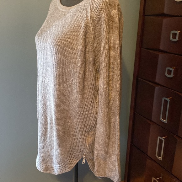 INC High Low Scoop Neck Sweater with Side Zippers - Picture 2 of 9